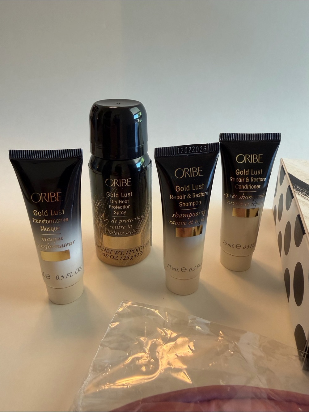 Oribe Gold Lust Repair + Restore Set with Satin Sleep Mask & Scrunchie. MSRP $88 - Picture 3 of 8